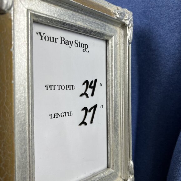 Talbots Women's Sweatshirt Size XL Inspire Solid Blue Puff Long Sleeves Fleece - Picture 6 of 7